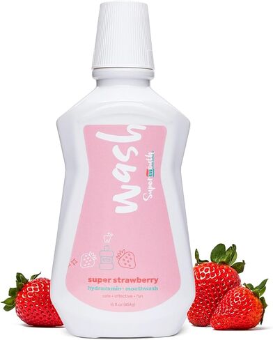 SuperMouth® Fluoride-Free Mouthwash – Nano-Hydroxyapatite, Vitamins D3 & K2, Prebiotics, Alkaline pH 8.5, Alcohol-Free, Freshens Breath, Safe Clean Ingredients, 4 Flavor Options in Saudi Arabia