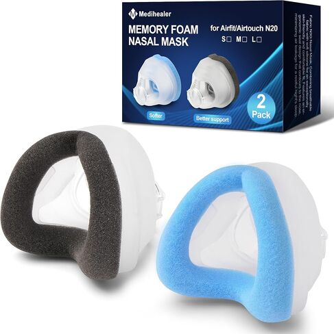 وسادة أنف N20 لـ AirFit N20 وAirTouch N20، قطعتان من وسادة قناع الأنف من الإسفنج الذكي لـ Airfit N20، فائقة النعومة وسريعة الارتداد، لوازم CPAP ذات قيمة كبيرة من Medihealer-M in Saudi Arabia