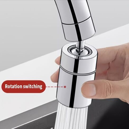 Stainless Steel Faucet, Kitchen and Bathroom Faucet with Splash Guard, 360-Degree Splash-Proof Washbasin Faucet, Dual-flow Output Mode, Faucet Extension Device, Aerator, and Swivel Extension Accessory in Saudi Arabia