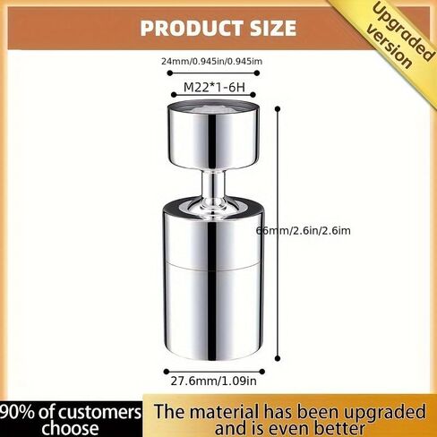 Stainless Steel Faucet, Kitchen and Bathroom Faucet with Splash Guard, 360-Degree Splash-Proof Washbasin Faucet, Dual-flow Output Mode, Faucet Extension Device, Aerator, and Swivel Extension Accessory in Saudi Arabia