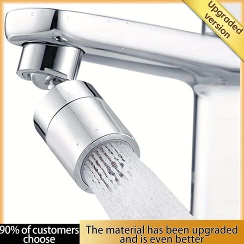 Stainless Steel Faucet, Kitchen and Bathroom Faucet with Splash Guard, 360-Degree Splash-Proof Washbasin Faucet, Dual-flow Output Mode, Faucet Extension Device, Aerator, and Swivel Extension Accessory in Saudi Arabia