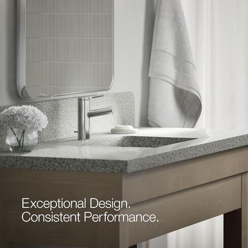 KOHLER K-99491-4-CP Elate Single-Handle Bathroom Sink Faucet, Pop-Up Drain, 1.2 GPM, Single Lever Handle, Sleek Design, Polished Chrome in Saudi Arabia