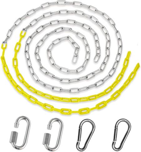 ABUSA 2Pcs 66" Swing Chains with 4Pcs Quick Connection Hooks, Heavy Duty Swing Hanging Chain Kit for Indoor Outdoor Playground Equipment,Swing Set,Boxing Bag and More, 1000 lb Capacity（SC006） in Saudi Arabia