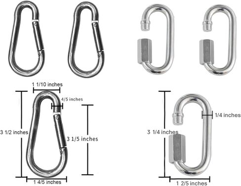 ABUSA 2Pcs 66" Swing Chains with 4Pcs Quick Connection Hooks, Heavy Duty Swing Hanging Chain Kit for Indoor Outdoor Playground Equipment,Swing Set,Boxing Bag and More, 1000 lb Capacity（SC006） in Saudi Arabia