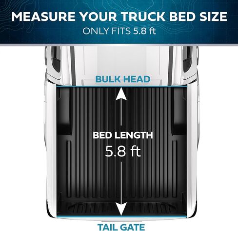 غطاء تونيو للشاحنة ناعم قابل للطي لسيارة Chevy Silverado 1500 / GMC Sierra 1500 (2007-2018) بطول سرير 5.8 قدم، غطاء سرير شاحنة قابل للسحب مناسب لجميع الأحوال الجوية مع رسم علم أسود، ألومنيوم in Kuwait