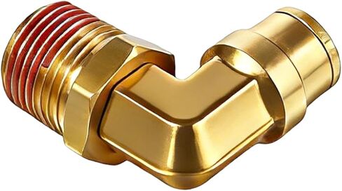 90 Degree Swivel Elbow Push to Connect Fittings,Brass Air Line Connector (Pack of 5) – DOT Air Brake Line Quick Fittings for Truck and Pneumatic System (1/4"OD x 1/2" NPT) in Saudi Arabia