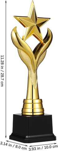 Abaodam 11.3 Inch Gold Star Trophy with Base for Sports Awards and Academic Competitions 1St Place Winner Recognition Trophy in Saudi Arabia