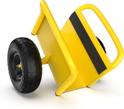 Heavy Duty Panel Dolly with Handle & 2 10" Solid Rubber Tires Wheels - 1000LBS Load Capacity for Drywall Sheet & Appliance Moving - All Terrain Cart - Yellow in Saudi Arabia
