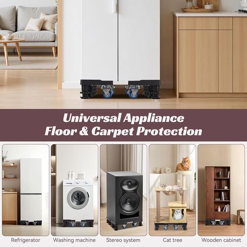 BreeRainz Universal Appliance Stand,Adjustable Washing Machine Stand with 8 Strong Feet,Mini Fridge Stand for Washer,Refrigerator,Dryer（Plastic + Stainless Steel） in Saudi Arabia