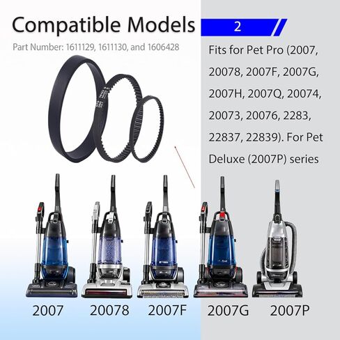 مجموعة أحزمة بديلة 1611129، 1611130، 1606428، لسلسلة Bissell ProHeat 2X Revolution Pet Pro Carpet Cleaner 1986، 1964، 2007، 2007P in Kuwait