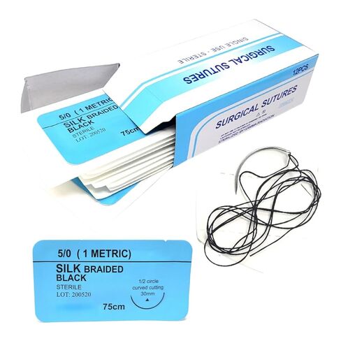 IMEDS Training Sutures 5/0 Silk, Box of 12 Pcs Suture Thread with Needle, Demo Teaching Set in Saudi Arabia
