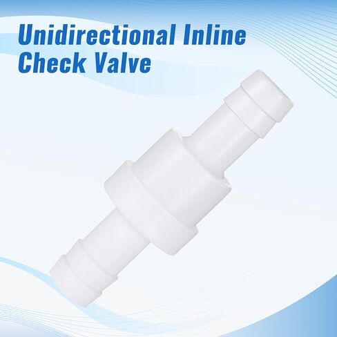 4 قطع صمام فحص 3/8 بوصة، خرطوم بارب بلاستيكي في اتجاه واحد صمام فحص في اتجاه واحد، مقاومة للأوزون غير المرتجعة PVDF بلاستيك في اتجاه واحد زيت الوقود ومضخة الغاز والماء، أبيض in Saudi Arabia