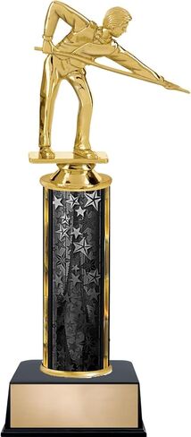 Crown Awards Customizable 10.5" Billiards Male Black Star Trophy Award, Engrave Now in Saudi Arabia