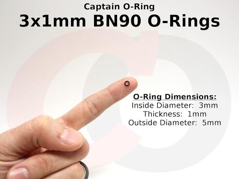 Captain O-Ring – 3x1mm BN90 O-Ring [3mm ID x 1mm CS x 5mm OD, Buna Nitrile, 90 Durometer] (10 Pack) in Saudi Arabia