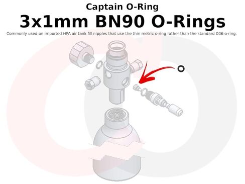 Captain O-Ring – 3x1mm BN90 O-Ring [3mm ID x 1mm CS x 5mm OD, Buna Nitrile, 90 Durometer] (10 Pack) in Saudi Arabia