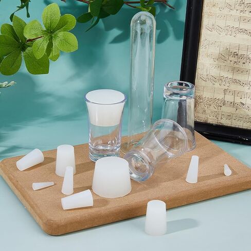 SUPERFINDINGS 10 قطع 5 أنماط سدادة مطاطية من السيليكون 3-37 مم/0.1-1.5 بوصة قابس مدبب من السيليكون الأبيض لحماية سدادات الفتحات وأحواض الصرف وصناعة مسحوق الطلاء ومختبرات الطلاء in Saudi Arabia