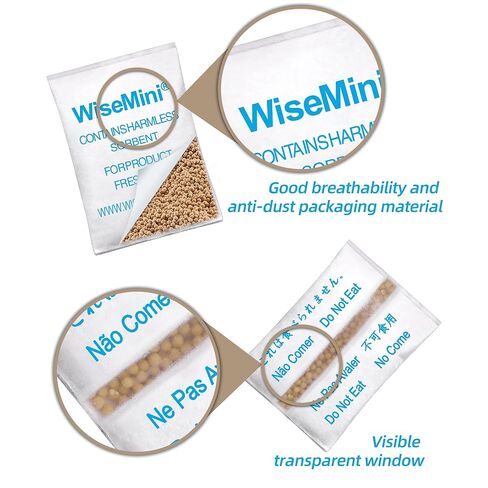 حزم المنخل الجزيئي 2 جرام من Wisesort، 200 عبوة من الحزم المجففة، عبوات المجففة، ممتصات الرطوبة لتخزين الطعام، مزيلات الرطوبة المجففة من درجة الطعام in Saudi Arabia