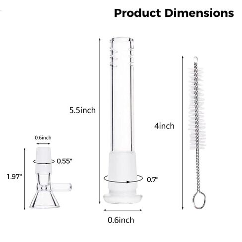 10-Piece Lab-Grade Borosilicate Glass 14mm Threaded Adapter Set with 4 Funnels, Glass Tubes, and 2 Cleaning Brushes for Scientific Experiments in Lab, Home, and Kitchen in Saudi Arabia
