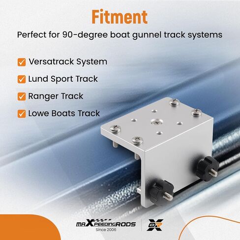 maxpeedingrods Track Mount Base من الألومنيوم، حامل أدوات لنظام مسار القارب 90 درجة لـ BroCraft Cannon RamMount وScotty Side/Deck Mount Ram Mount in Saudi Arabia