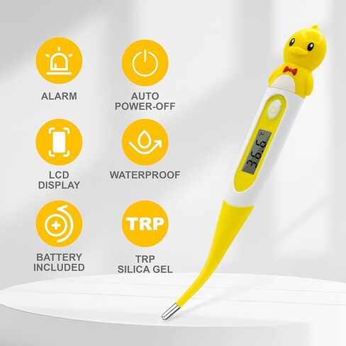 Digital Thermometer for Adults & Kids, Cartoon Design Oral Thermometer for Babies, Accurate Body Temperature Reading in 60 Seconds,with Fever Alert Sound Feature - 3 Pack in Kuwait