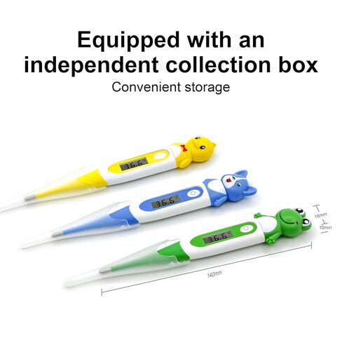 Digital Thermometer for Adults & Kids, Cartoon Design Oral Thermometer for Babies, Accurate Body Temperature Reading in 60 Seconds,with Fever Alert Sound Feature - 3 Pack in Kuwait