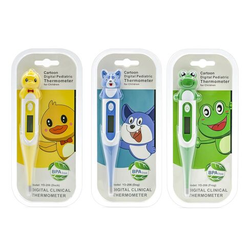 Digital Thermometer for Adults & Kids, Cartoon Design Oral Thermometer for Babies, Accurate Body Temperature Reading in 60 Seconds,with Fever Alert Sound Feature - 3 Pack in Kuwait