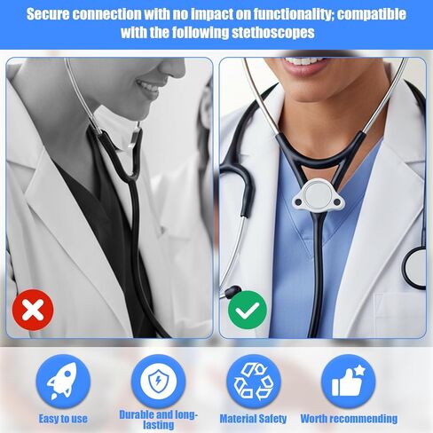 حامل تعقب سماعة الطبيب متوافق مع EKO Core 500، متوافق مع AirTag، حامل آمن مضاد للفقد مع 4 ملصقات للأسماء، حقيبة خفيفة الوزن لتتبع سلامة سماعة الطبيب للأطباء والممرضات in Kuwait