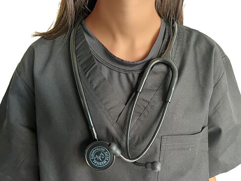سماعة طبية مزدوجة الرأس EMI Premium سريرية خفيفة الوزن 4oz - أسود ستيلث - للممرضات والأطباء والمهنيين الطبيين وطب الطوارئ in Kuwait