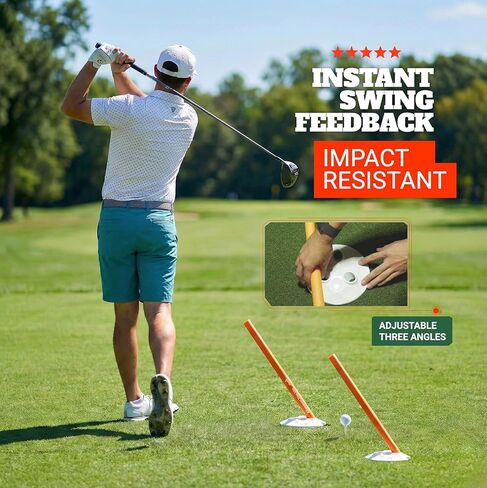 أقراص محاذاة WHYGOLF Lite، مجموعة أدوات تدريب الجولف المدمجة وعصي المحاذاة مع قرصين وقضبان إسفنجية، مساعد تدريب محمول على الجولف وإكسسوارات للتمرين in Kuwait