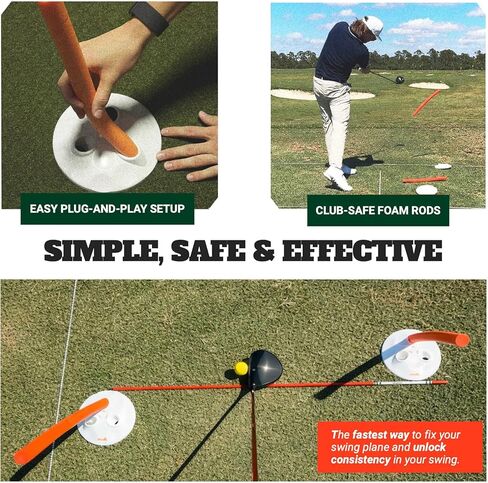 أقراص محاذاة WHYGOLF Lite، مجموعة أدوات تدريب الجولف المدمجة وعصي المحاذاة مع قرصين وقضبان إسفنجية، مساعد تدريب محمول على الجولف وإكسسوارات للتمرين in Kuwait