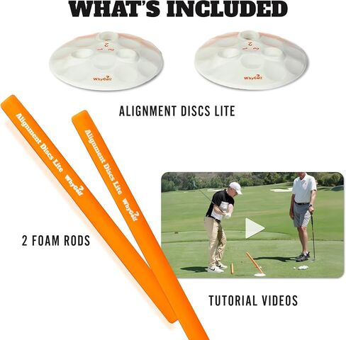 أقراص محاذاة WHYGOLF Lite، مجموعة أدوات تدريب الجولف المدمجة وعصي المحاذاة مع قرصين وقضبان إسفنجية، مساعد تدريب محمول على الجولف وإكسسوارات للتمرين in Kuwait