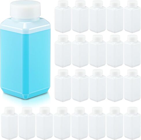 24 Pcs 1 oz Leakproof Plastic Bottles with Caps, Wide Mouth Hdpe Lab Reagent Bottle for Water Sample & Liquid Storage, Reusable Chemical Containers, Translucent in Saudi Arabia