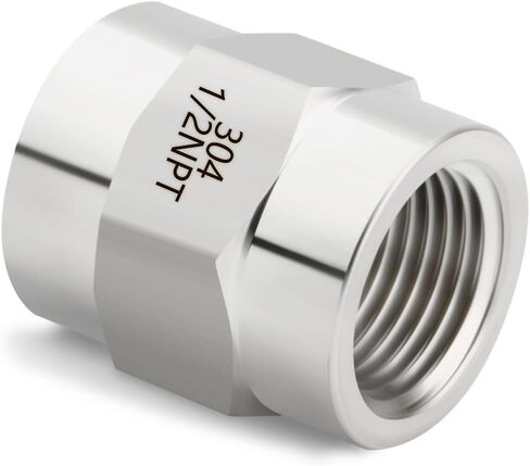 2 قطعة 304 الفولاذ المقاوم للصدأ تركيب الأنابيب ، اقتران ، 1/2 "NPT أنثى x 1/2" NPT أنثى تركيب الأنابيب ، للوقود/الهواء/السائل/النفط/الغاز in Kuwait