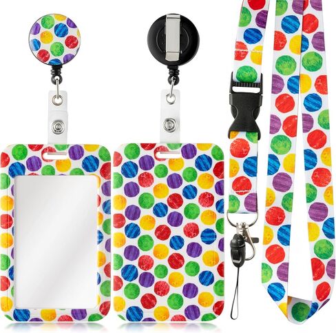 Caterpillar Lanyard ID Badge Holder Set Cute Insect Design Pattern Retractable Reel Alligator Clip Cute Nursing Name Tag Gift for Teacher Nurse Student Office Work Conference Event Camp Gift in Saudi Arabia