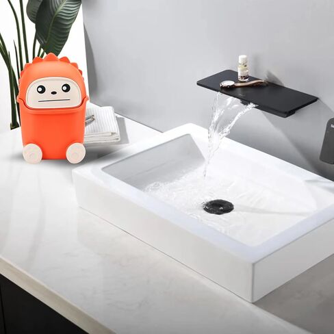 Mini Trash Can with Flip Lid, Cute Monster Desk Trash Garbage Can with 100 Trash Bags, Tiny Wastebasket Trash Can for Car, Home, Office, Kitchen, Tabletop, Bedroom, Bathroom (Orange) in Saudi Arabia