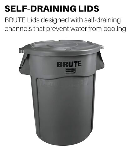 Rubbermaid Commercial Products BRUTE Heavy-Duty Round Trash/Garbage Can Lid, Black, Compatible with 32-Gallon BRUTE Container, Pack of 6 in Saudi Arabia