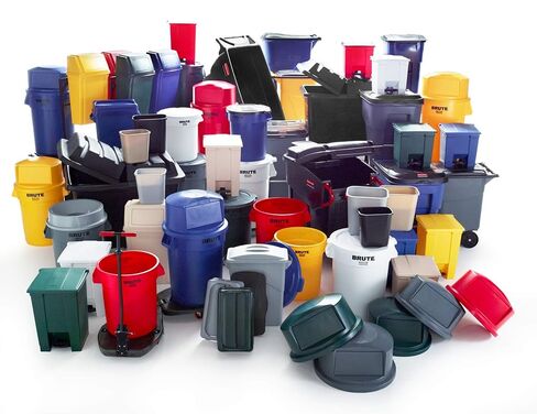Rubbermaid Commercial Products BRUTE Heavy-Duty Round Trash/Garbage Can Lid, Black, Compatible with 32-Gallon BRUTE Container, Pack of 6 in Saudi Arabia