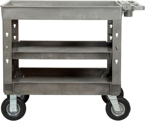 Global Industrial Plastic 3 Tray Shelf Industrial Strength Service & Utility Cart, 44" x 25-1/2", 8" Pneumatic Wheels in Saudi Arabia