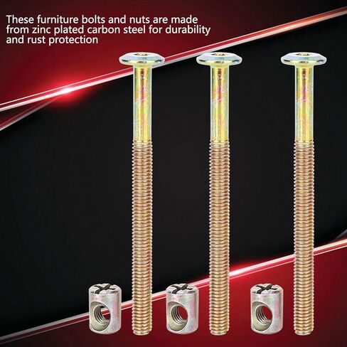 M6 Bolts and Nuts Kit for Baby Cribs - Carbon Steel Hex Screws Set M6 x 40-150mm in Saudi Arabia