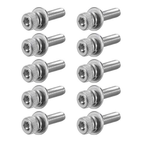 M2.5 x 10mm Stainless Steel Hex Socket Head Cap Screws Bolts Combine with Spring Washer and Plain Washers 10pcs in Saudi Arabia