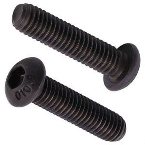 M3-0.5 x 25mm (100 PCS) Button Head Socket Cap Screws, Black Oxide Finish, 10.9 Grade Alloy Steel, Full Thread, Coarse Thread, ISO7380 in Saudi Arabia