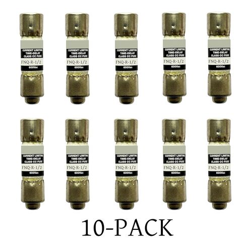 10 عبوات جديدة FNQ-R-1/2 FNQ-R-1/2A FNQ-R 1/2A 0.5A 600Vac صمام تأخير الوقت، FNQ-R-1/2A فئة CC صمام تحديد التيار in Kuwait