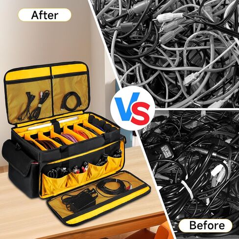 Large DJ Equipment Bag with 6 Detachable Dividers,DJ Cable File Bag with Laptop and Microphone Slots,Travel Dj Gig Organizer Bags for DJ Gear,Musicians, Professional and Dj Accessories( 21.5"×12"×11") in Saudi Arabia