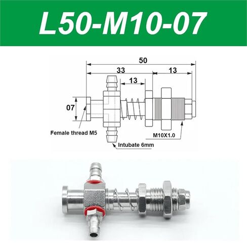 1pcs Vacuum Suction Cup Base Samll Head 7mm Hardware Manipulator Fixture Accessories Pneumatic Support Tail Side air Intake(L50-M10-7) in Saudi Arabia