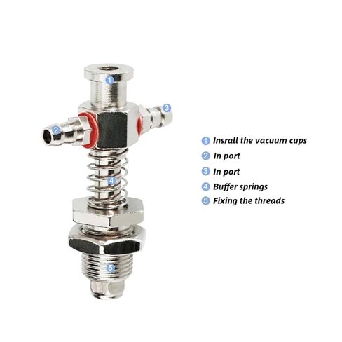 1pcs Vacuum Suction Cup Base Samll Head 7mm Hardware Manipulator Fixture Accessories Pneumatic Support Tail Side air Intake(L50-M10-7) in Saudi Arabia