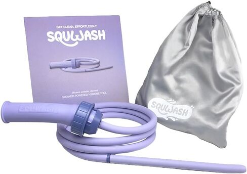 Squwash® Portable Shower Douche, Patented Slip-On Connector with Silicone Tip & Hose – Shower-Powered Hygiene Tool with Travel Bag in Saudi Arabia