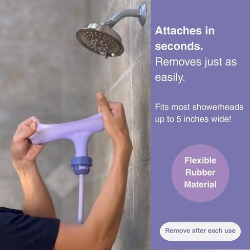 Squwash® Portable Shower Douche, Patented Slip-On Connector with Silicone Tip & Hose – Shower-Powered Hygiene Tool with Travel Bag in Saudi Arabia