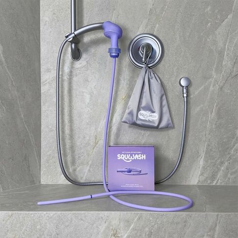 Squwash® Portable Shower Douche, Patented Slip-On Connector with Silicone Tip & Hose – Shower-Powered Hygiene Tool with Travel Bag in Saudi Arabia