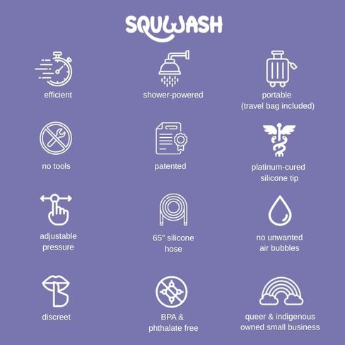 Squwash® Portable Shower Douche, Patented Slip-On Connector with Silicone Tip & Hose – Shower-Powered Hygiene Tool with Travel Bag in Saudi Arabia