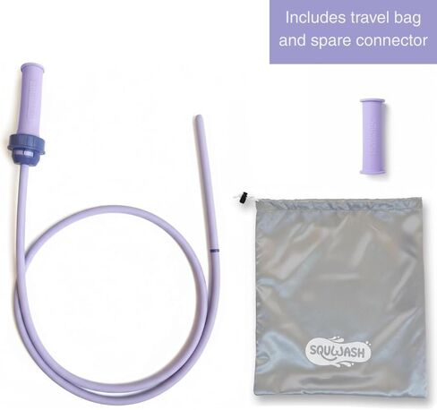 Squwash® Portable Shower Douche, Patented Slip-On Connector with Silicone Tip & Hose – Shower-Powered Hygiene Tool with Travel Bag in Saudi Arabia